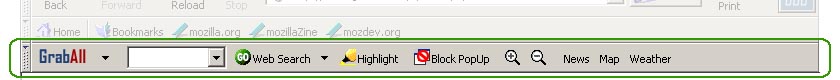 Sample of GrabAll Toolbar on Mozilla